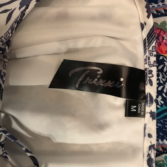 Trixxi blue and white off the shoulder dress - Picture 2 of 2